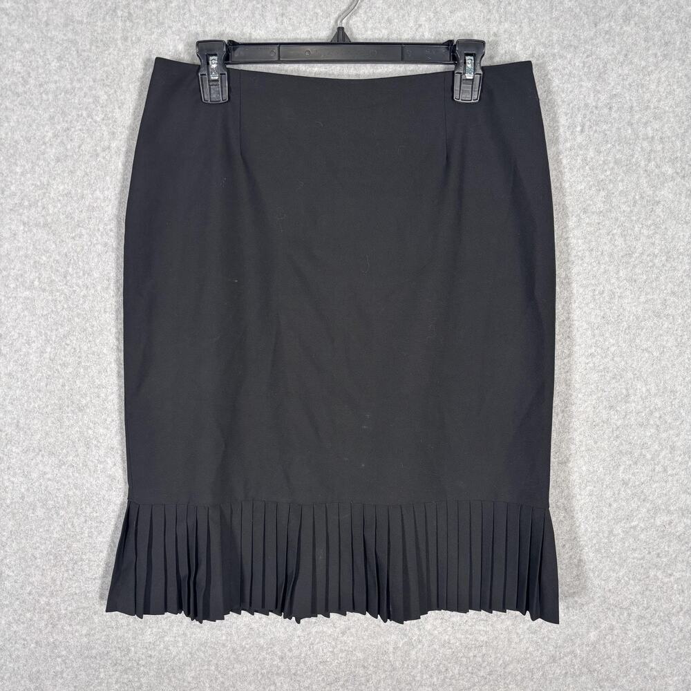 Alfani Pleated Pencil Skirt Sz 6 Knee Stretch Minimalist Career Church Secretary